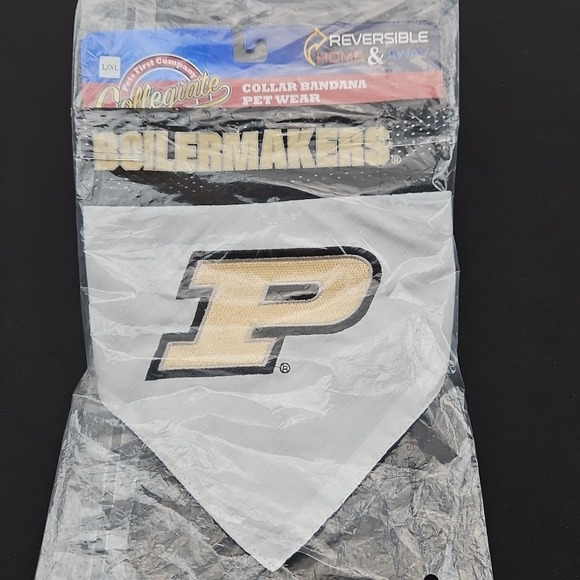 Pets First Collegiate Purdue‎ Boilermakers Reversible Dog Collar Bandana L / XL - Picture 5 of 6